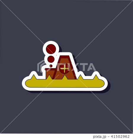 paper sticker on stylish background flood houseのイラスト素材 [41502962] - PIXTA