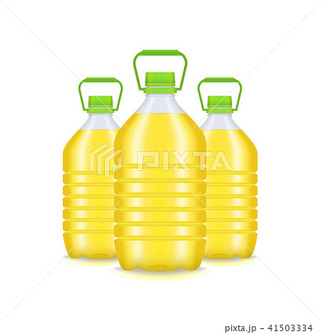 Realistic Detailed 3d Vegetable Oil Plastic Bottle Group. Vector 41503334