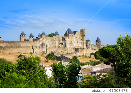 Beautiful view of old fortress of Carcassone 41503478