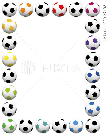 Colorful Soccer Balls Vertical Frame Colorful Soccer Balls Vertical Frame 41503552