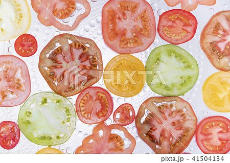 トマト輪切りの写真素材