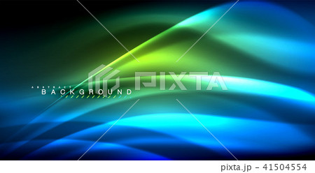 Neon glowing wave, magic energy and light motion background 41504554