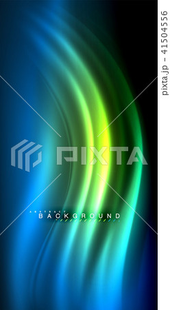 Neon glowing wave, magic energy and light motion background 41504556