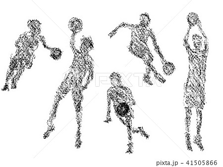 クレヨンで描かれたバスケットボール選手 41505866