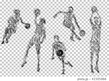 クレヨンで描かれたバスケットボール選手 41505866