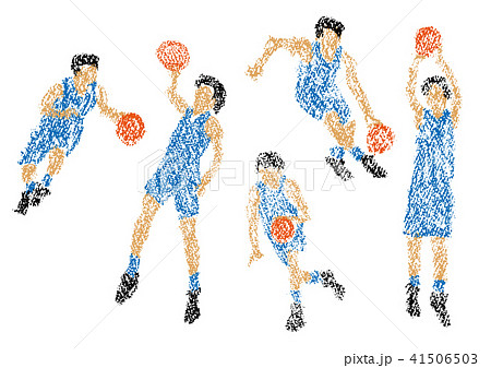 クレヨンで描かれたバスケットボール選手 41506503
