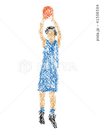 クレヨンで描かれたバスケットボール選手 41506504