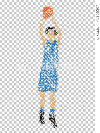 クレヨンで描かれたバスケットボール選手 41506504