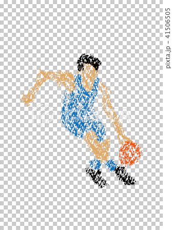 クレヨンで描かれたバスケットボール選手 41506505