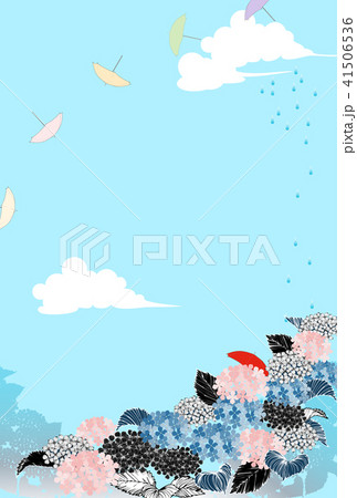 紫陽花傘ふわり2赤い傘 紫陽花傘ふわり2赤い傘 41506536