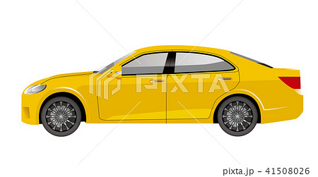 黄色の自動車のイラスト セダンのイラスト 横向きの自動車 Illustration Of Carのイラスト素材