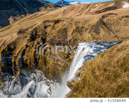 Top view of Skogafoss in Iceland 41508099