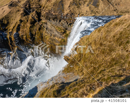 Top view of Skogafoss in Iceland Top view of Skogafoss in Iceland 41508101