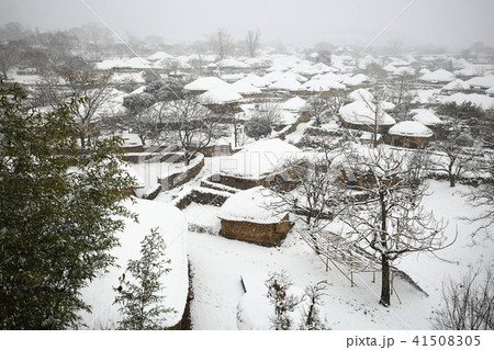 雪景色 風景 民俗村 41508305