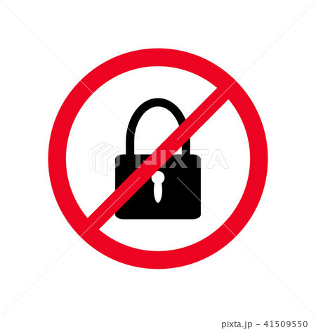 No lock flat symbol vector icon. Forbidden sign 41509550