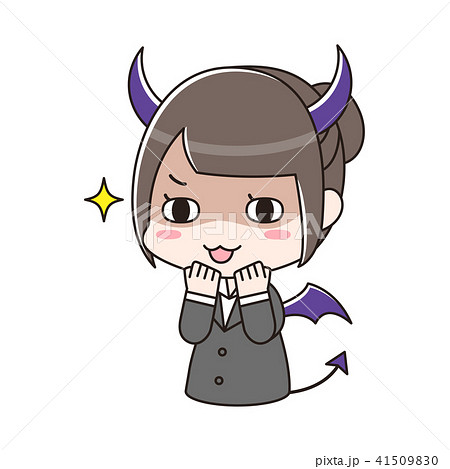 良からぬことを考える悪魔な女性のイラスト素材