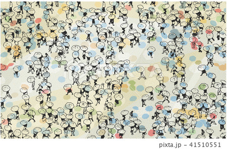 Background illustration of people with umbrellas Background illustration of people with umbrellas 41510551