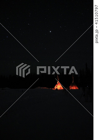 カナダホワイトホース・冬のオーロラ 41510797