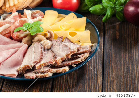 Cold meat platter with ham, prosciutto and other Cold meat platter with ham, prosciutto and other 41510877