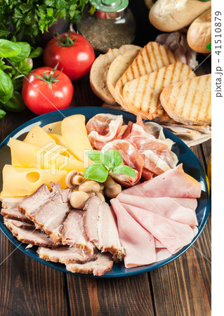 Cold meat platter with ham, prosciutto and other Cold meat platter with ham, prosciutto and other 41510879