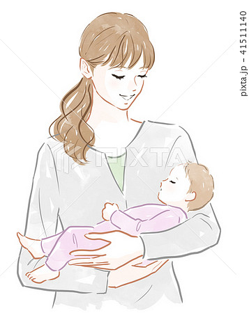 赤ちゃんを抱っこする女性 41511140