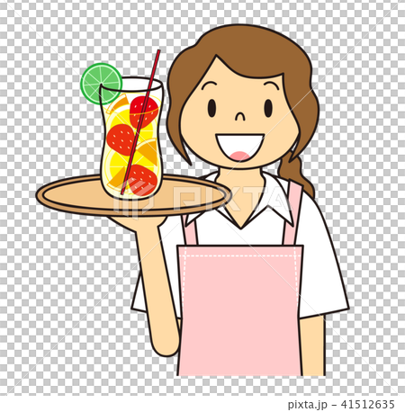 Female waitress carries sangria Female waitress carries sangria 41512635