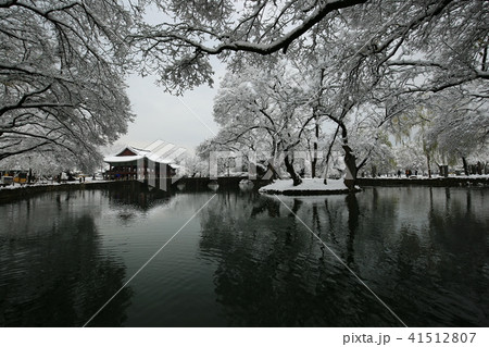 広寒楼 池 雪景色 41512807