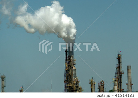 oil refinery smoking chimney detail 41514133