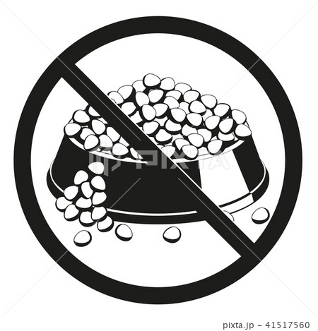 Pet overfeeding danger silhouette sign. 41517560