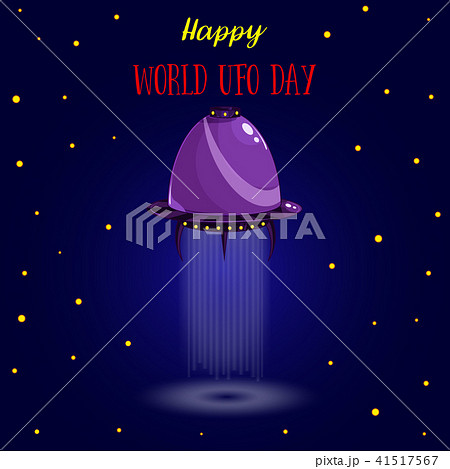 World UFO Day. UFO card vectr illustration. World UFO Day. UFO card vectr illustration. 41517567