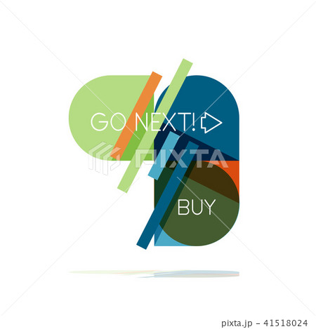 Minimal flat clean abstract option step infographic design element, geometric shapes - round squares 41518024