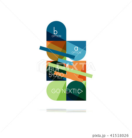 Minimal flat clean abstract option step infographic design element, geometric shapes - round squares Minimal flat clean abstract option step infographic design element, geometric shapes - round squares 41518026