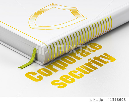 Safety concept: book Contoured Shield, Corporate Security on white background 41518698
