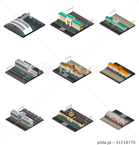 Railway Station Isometric Set 41518776