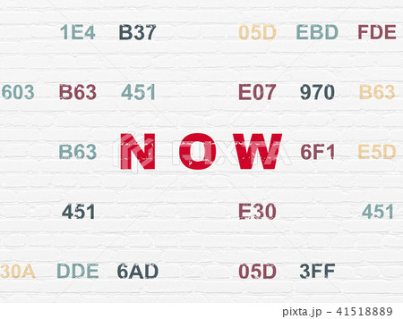 Timeline concept: Now on wall background 41518889