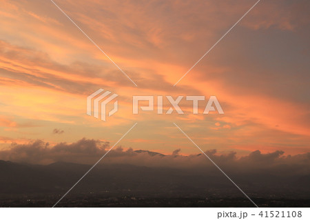 夕焼け　花鳥山展望台より 41521108