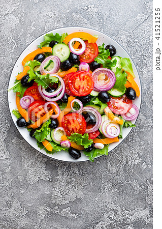 Greek salad. Fresh vegetable salad 41521256