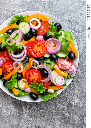 Greek salad. Fresh vegetable salad 41521257