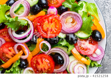 Greek salad. Fresh vegetable salad 41521258