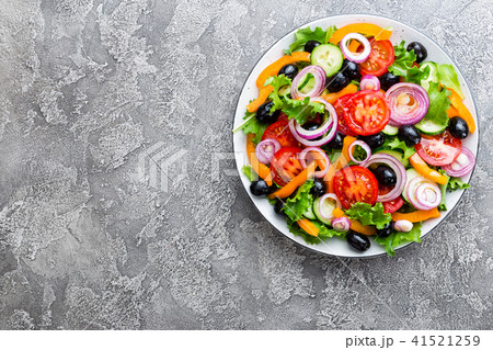 Greek salad. Fresh vegetable salad 41521259