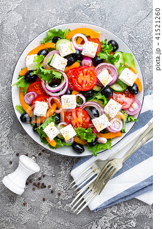 Greek salad. Fresh vegetable salad 41521260
