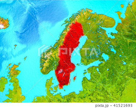 Sweden in red on Earth 41521693