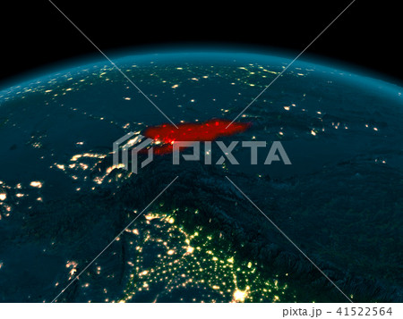 Orbit view of Kyrgyzstan at night Orbit view of Kyrgyzstan at night 41522564