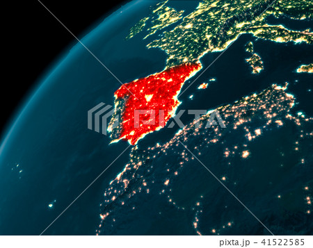 Spain at night on Earth 41522585