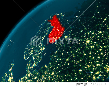 Finland at night on Earth 41522593