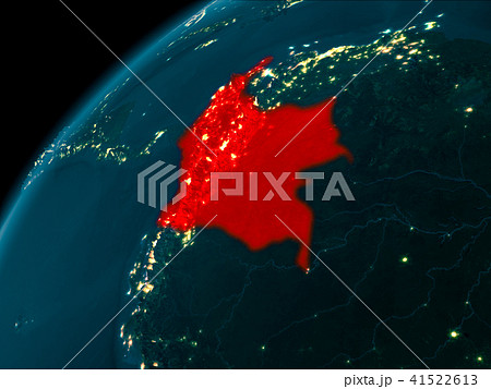 Colombia at night on Earth 41522613