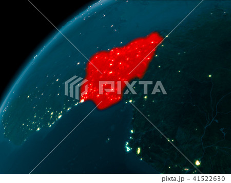 Nigeria at night on Earth 41522630