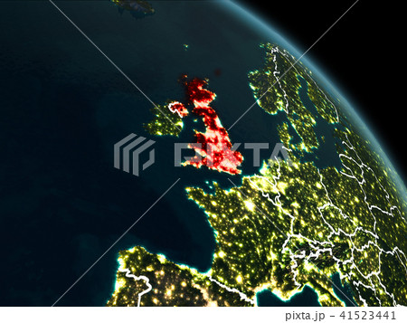 United Kingdom in red at night United Kingdom in red at night 41523441