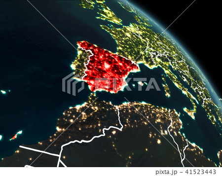Spain in red at night 41523443