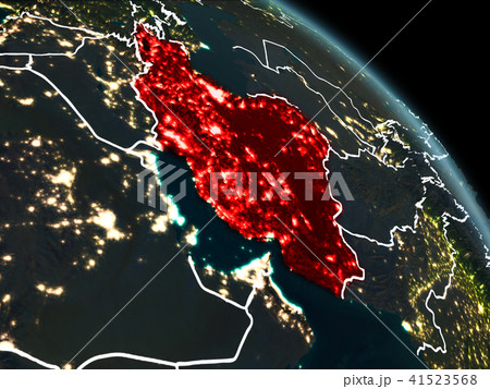 Iran in red at night 41523568